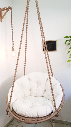 Cadeira suspensa de macrame sem franjas - artkasaldesign