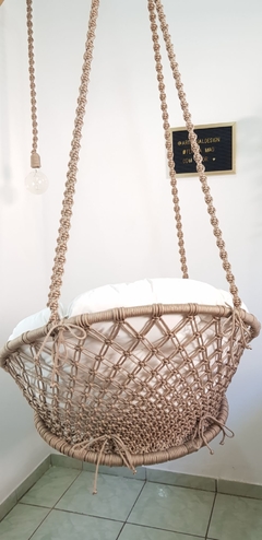 Cadeira suspensa de macrame sem franjas - comprar online