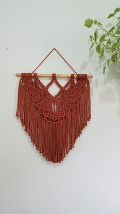 Painel de macrame terracota