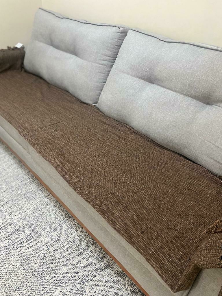 Manta Para Sofá Gigante Decorativa Marrom E Caramelo 240x180