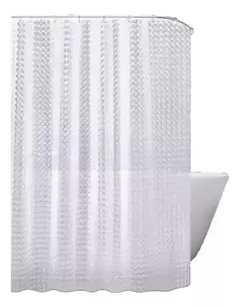 Cortina de Baño Efecto 3D 180 x 180 Cms + Pack 12 Ganchos Plasticos en internet