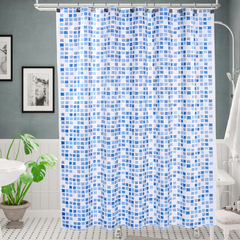 Cortina de Baño PVC con Protector y Ganchos - tienda online