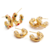 Aretes Hoops Irregulares Zirconias Colores Perlas Baño Oro