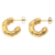 Imagen de Aretes Hoops Irregulares Zirconias Colores Perlas Baño Oro
