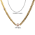 Collar Perla Natural Gargantilla Cadena Chevron Baño Oro 18k - tienda en línea