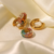 Aretes Arracadas Multicolor Rainbow Baño Oro 18k Micro Pavé - tienda en línea