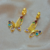 Aretes Arracadas Mariposa Multicolor Rainbow Baño De Oro 18k en internet