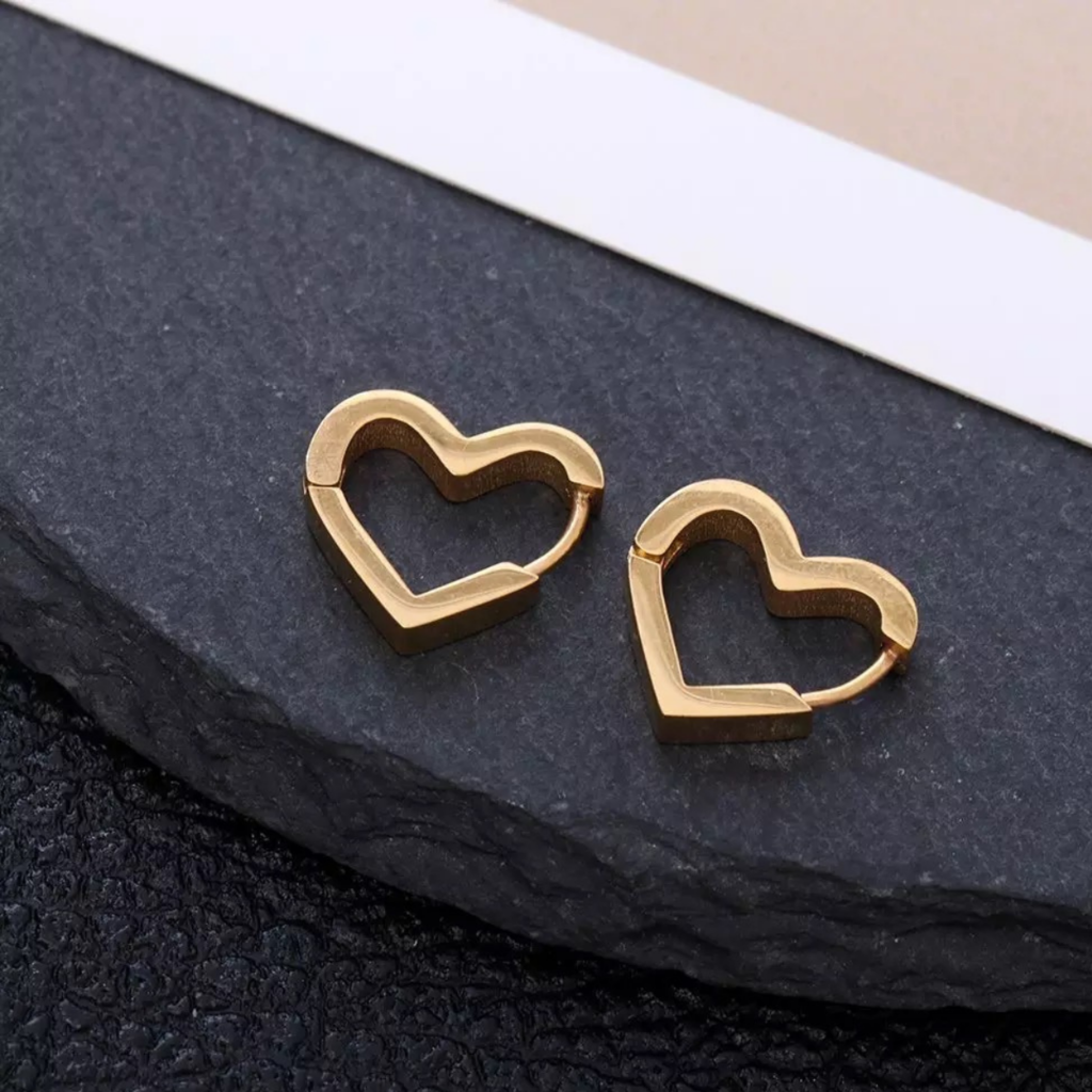 Aretes Largos De Oro De 18 Quilates Con Forma De Corazón De Bola De Acero  Inoxidable , Pendientes Anti-tarnish