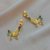 Aretes Arracadas Mariposa Multicolor Rainbow Baño De Oro 18k - tienda en línea