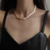 Imagen de Collar Perlas Naturales Cadena Torsal Chapa De Oro 18k