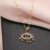 Imagen de Collar Ojo Turco de la Suerte Estrellas Zirconias Chapa de Oro + Aretes de Regalo