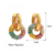 Aretes Arracadas Multicolor Rainbow Baño Oro 18k Micro Pavé - comprar en línea