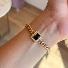 PULSERA CADENA Y PIEDRA AZUL