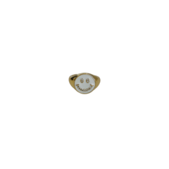 WHITE HAPPY FACE RING