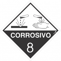 ADESIVO RISCO 8 CORROSIVO 30X30CM SV81