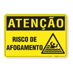 PLACA ATENCÃO ALTO RISCO DE AFOGAMENTO
