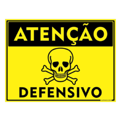 PLACA ATENCÃO DEFENSIVOS 30X20
