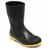 BOTA PVC CANO MÉDIO PRETA C/SOL AMARELO