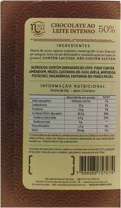 Chocolate Ao Leite Intenso 50% - 65g - comprar online