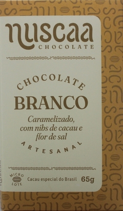 Chocolate Branco Caramelizado com Nibs de cacau e Flor de sal - 65g