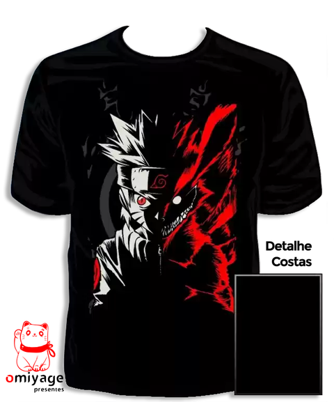 Camiseta naruto akatsuki nuvens vermelhas