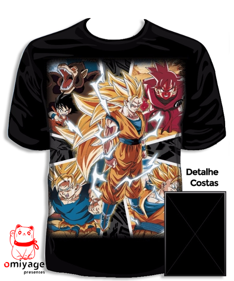 CAMISETA CAMISA GOKU BLACK KAMEHAMEHA DBZ ANIME MANGÁ DESENHO ANIMADO FULL  REF 0379