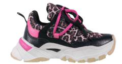 CHUNKY SNEAKER ANIMAL PRINT + PINK