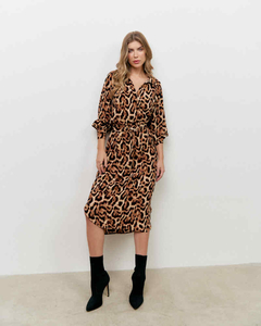 Vestido crepe animal print