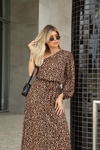 Vestido longo de animal print