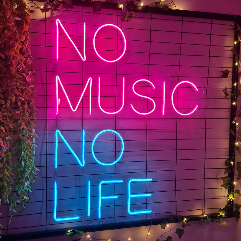 Scritta NEON LED No Music No Life