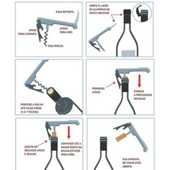 Saca Rolhas - Abridor de Vinhos Inox 2 Estágios - loja online