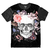 Camiseta Caveira Com Flores Skull Flowers Rock Style na internet