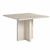 Mesa de Jantar 1.00x1.00 Mali Quadrada Off White com Vidro