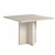 Mesa de Jantar 1.40x1.40 Mali Quadrada Off White com Vidro