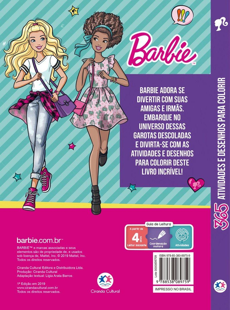 Kit 365 Atividades e Desenhos Para Colorir - 2 Livros Barbie