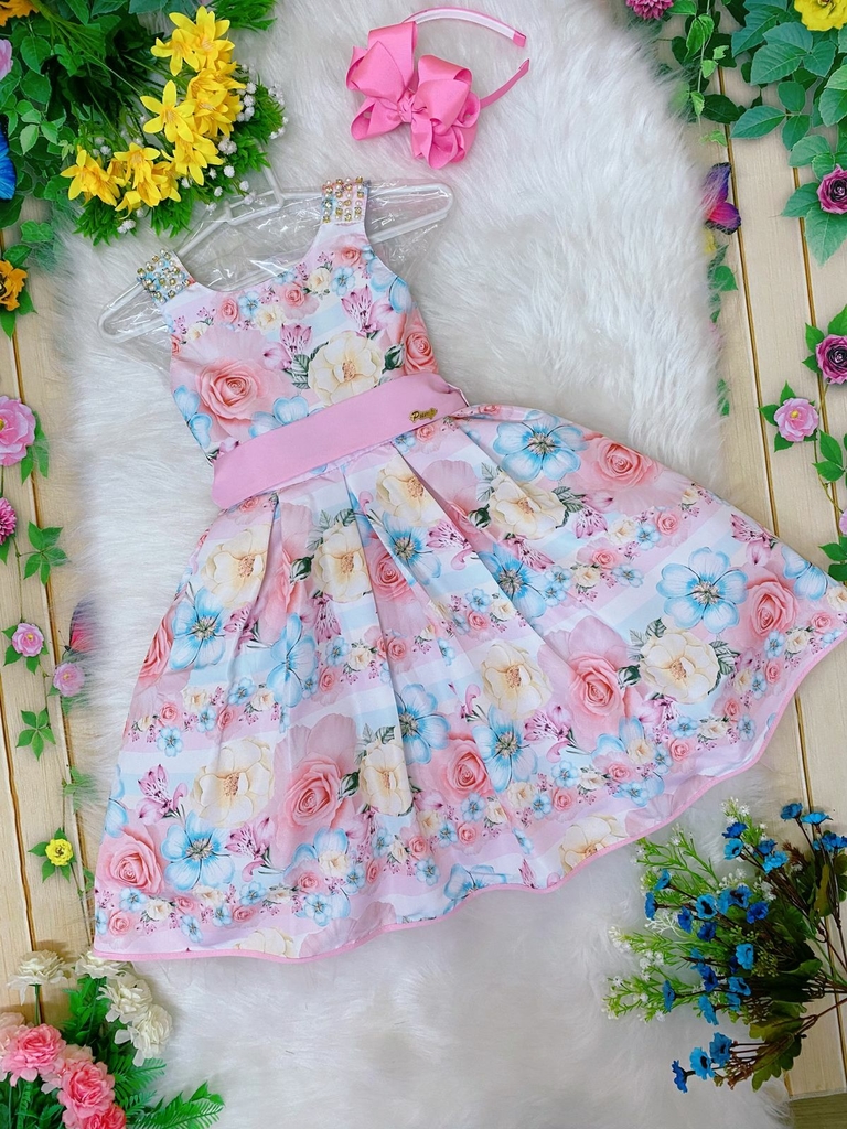 Vestido infantil hot sale rosa claro