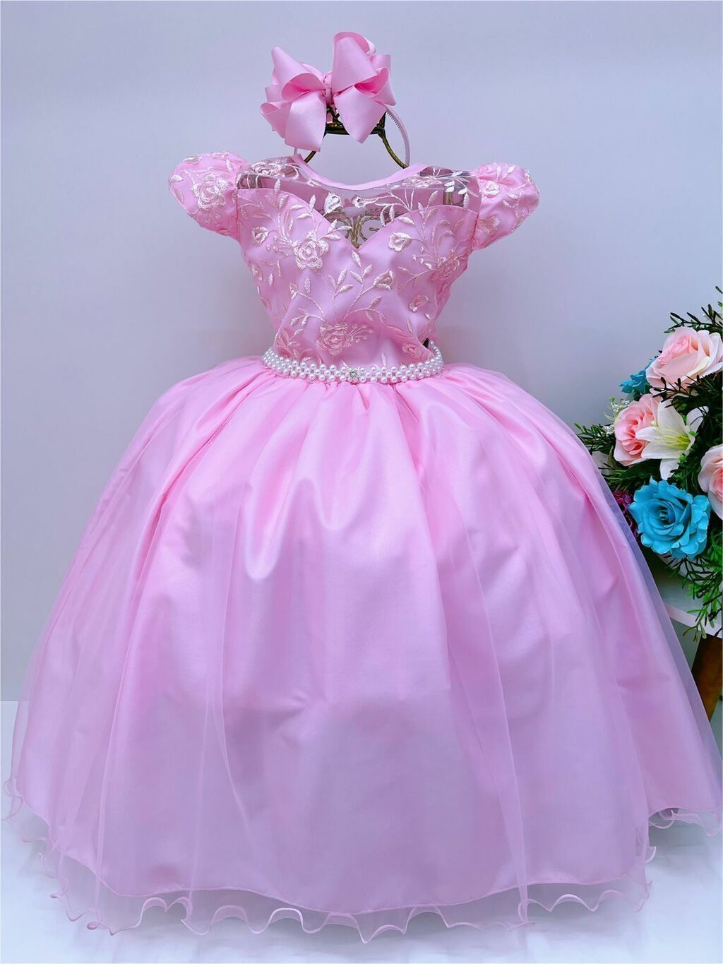 Vestido de dama de honra noivinha costa v traçado em perola - AUGUI Noiva -  Vestido Feminino - Magazine Luiza