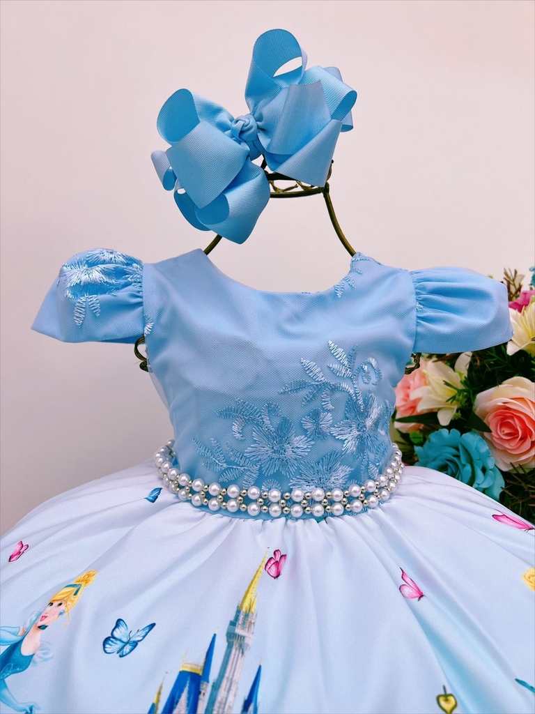 Vestido de store princesa azul infantil