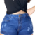 Shorts Jeans Feminino Cintura Alta Cos Alto Desfiado Destroyed - shopingword.com.br