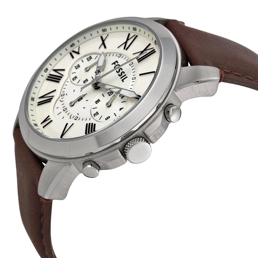 Reloj Fossil Grant Para Hombre 44 Mm Con Dial Blanco Color de la