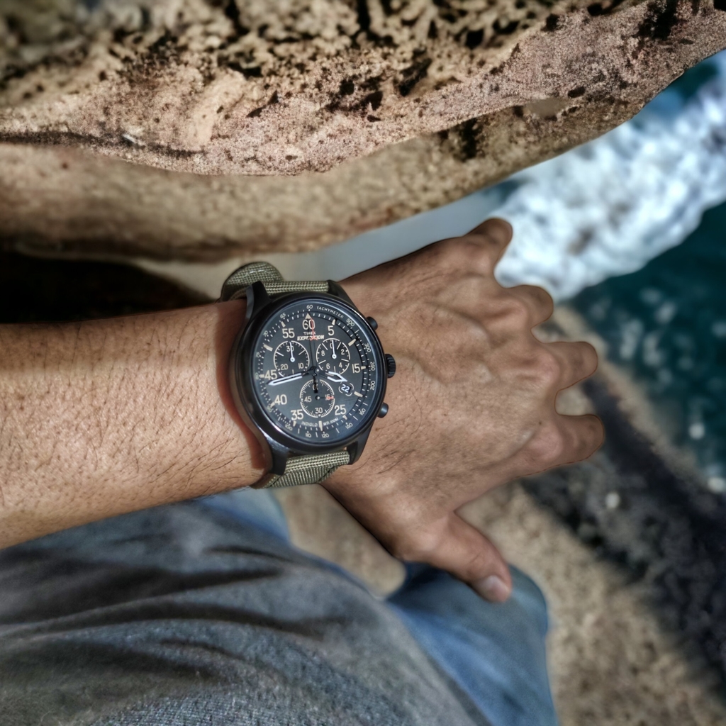 Reloj Timex Field Expedition TW4B10200 para Hombre Cronómetro Luz de Fondo  Correa de Nailon Beige | Oechsle