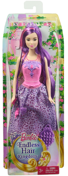 Barbie® Princesa - Cabelos longos - FAN - MATTEL - DKB59 - Barbie® Endless Hair Kingdom™ Princess Doll - Purple Hair - comprar online