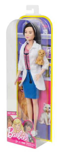 Barbie® Veterinária - Profissões - MATTEL - DVF58 - Barbie® Pet Vet Career Doll With Puppy Patient - comprar online