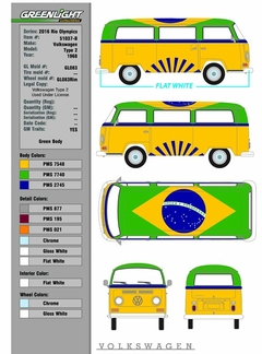 Volkswagen Type 2 T2 Bus - Greenlight - Kombi - 1:64 - Rio 2016 Series - Edição Limitada - comprar online