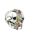 Broche Pin - Floral Slipt Skull - Caveira Floral - Strikegently.co