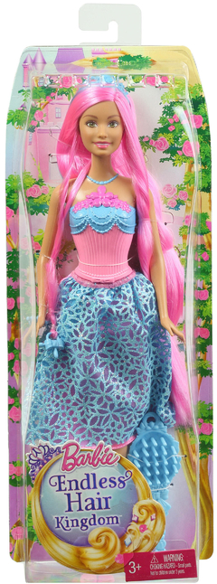 Barbie® Princesa - Cabelos longos - FAN - MATTEL - DKB61 - Barbie® Endless Hair Kingdom™ Princess Doll - Pink Hair - comprar online