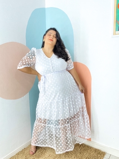 Vestido Branco em Tule - Longo