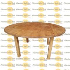 Mesa de madera circular encerado