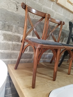 Silla crossback terminado laca en madera de pino con petatillo - comprar en línea