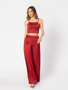 CALÇA RETA ALFAIATARIA - RITA - VERMELHO ACETINADO